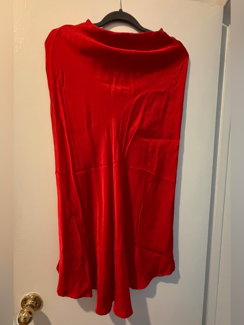 Zara Vibrant Red Satin Maxi Skirt size M